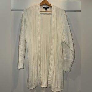 Forever 21 Cream Open-Front Cardigan
